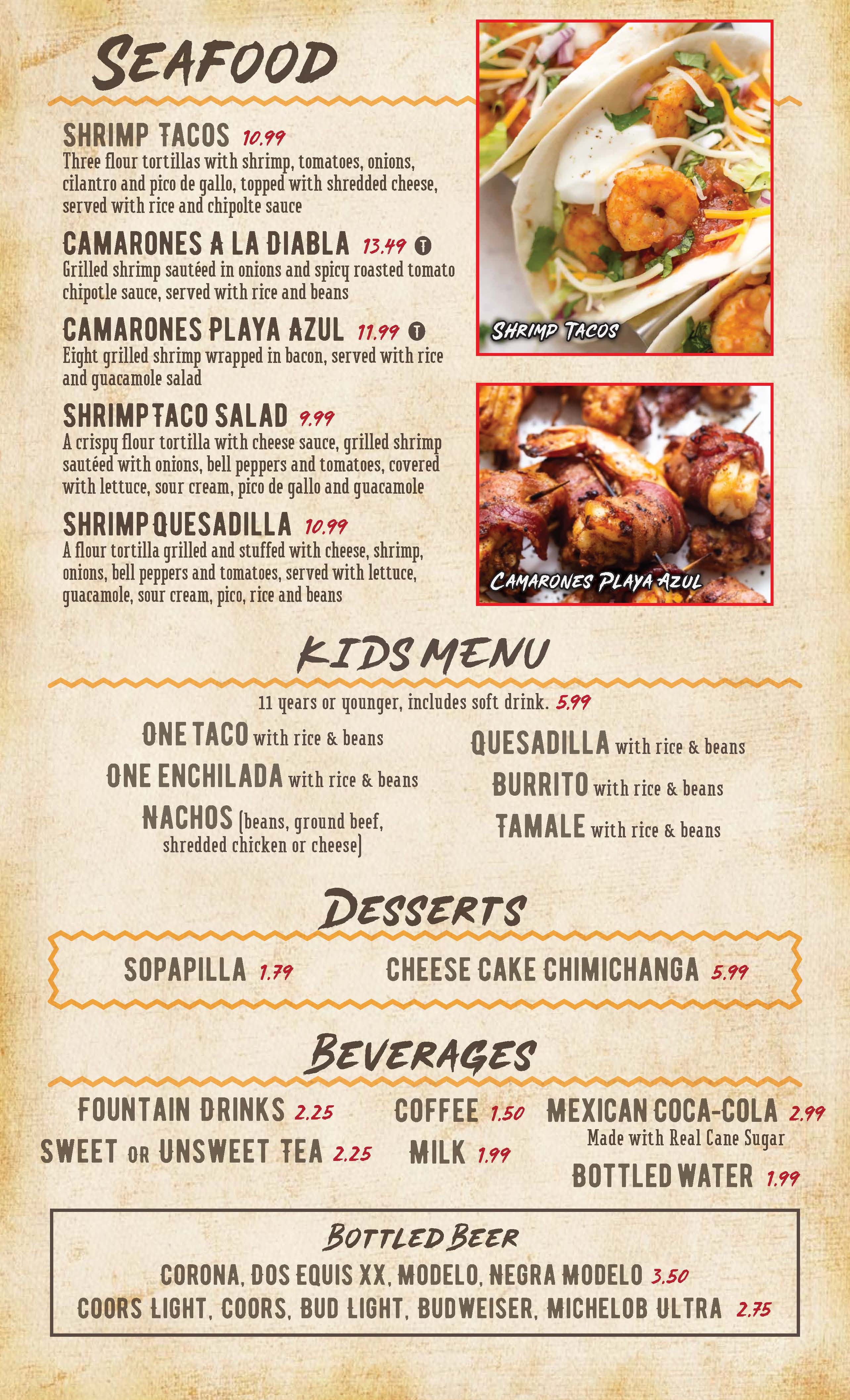 Menu mexican and homestyle cooking the rodeo in okmulgee